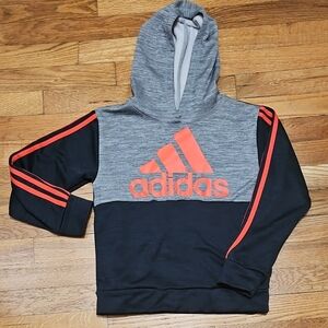 Adidas Kids Hoodie with Red Logo and Stripes